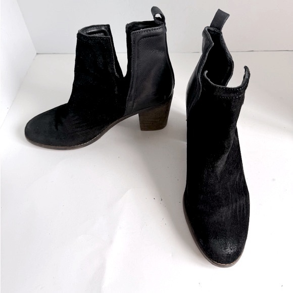 Diba True Later On Black Suede and Leather Combo Booties size 10 - Picture 2 of 6